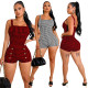 Fashion Suspender Slim One Piece Shorts