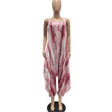 Casual Tie Dye Loose Irregular Jumpsuit