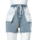 The New Reverse Wear Casual Denim Shorts With Straps