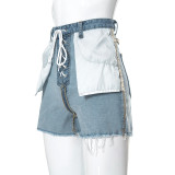 The New Reverse Wear Casual Denim Shorts With Straps