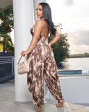 Sexy Backless Casual Print Jumpsuit