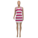 Fashion Casual Striped V-Neck Dress