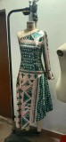 One Shoulder Bat Sleeve Hem Totem Print Dress
