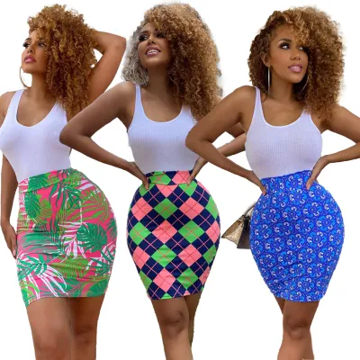 Sleeveless Bodysuit Print Mini Skirt Set