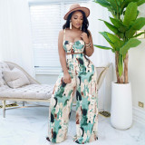 Tie-Dye Sling Wrap Chest Wide-Leg Two-Piece Set