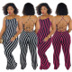 Sexy Striped Backless Sexy Jumpsuit