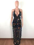 Fashion Backless Tie Sequin Sexy Dress