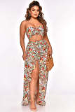 Printed Resort Style Chest Wrap Two-piece Set
