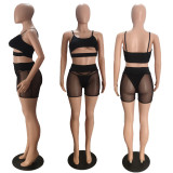 High Elastic Net Yarn Sexy Leisure Sports Two-piece Suit