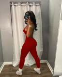 Fashion Sexy Backless Suspenders Solid Color Casual Jumpsuit