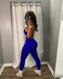Fashion Sexy Backless Suspenders Solid Color Casual Jumpsuit