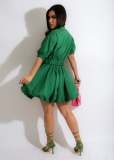 Fashion Solid Color Bubble Fluffy Dress (with Belt)