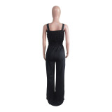 Fashion Casual Tube Top Suspender Jumpsuit