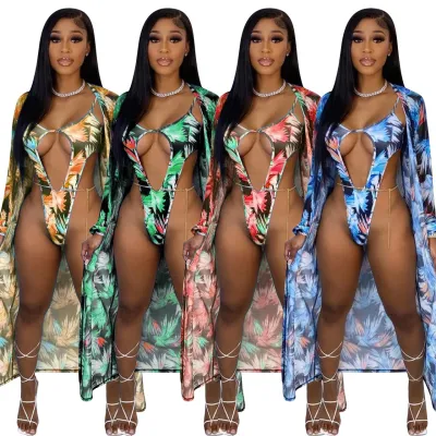 Printed Beach Sexy Swimsuit Set