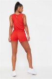 Solid Color Sleeveless Breathable Sports Jumpsuit