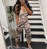 Sexy Loose Sling Fashion Camouflage Jumpsuit