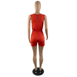 Solid Color Sleeveless Breathable Sports Jumpsuit