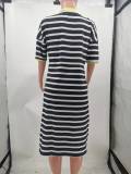Sexy Loose Striped Print V-Neck Casual Dress