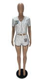 Sport Stripe Letter B Baseball Uniform Two Piece