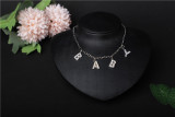 Fashion Letter Pendant Diamond Necklace