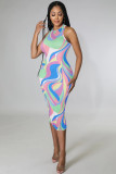 New Fashion Print Sexy Slim Dress