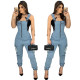 Sexy Fashion Denim Slim Suspender Jumpsuit