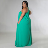 Sleeveless One Shoulder Sexy Open Back Solid Color Dress