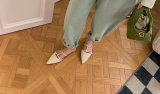 Flat Drop Heel Pointed Toe Slip-On Slippers