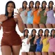 Spring/Summer Tank Top Shorts Pleated Casual Two-piece Set