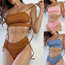 New Bikini Pit Strip Fabric Tie High Waist Swimwear