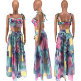 Camisole Vest Hip Hem Skirt Dress Two Piece Set