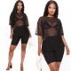 Fashion Sexy Mesh Yarn Loose Perspective Two-piece Set
