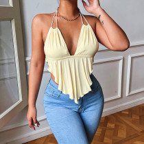 Sexy Low-cut V-neck Halter Top