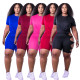 Large Size Ripped Straps Casual Two-piece Set
