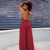 Sexy Solid Color Sleeveless Backless Jumpsuit
