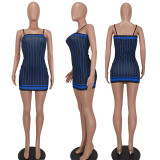 Fashion Sexy Sling Striped Dress