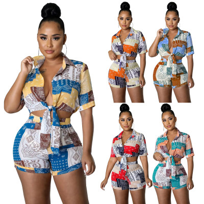 Fashion Print Shirt Two Piece