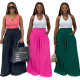 Solid Color Casual Wide Leg Pants