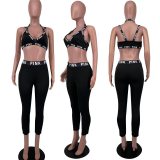 Sexy Casual Sports Suspenders Two-piece Set