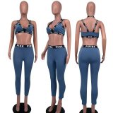 Sexy Casual Sports Suspenders Two-piece Set