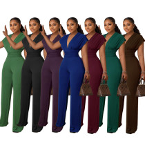 New Solid Color Waist Women's Jumpsuit