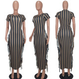 Casual Fashion Striped Fringe Dress