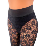 Sexy Lace Crochet See-Through Leggings Trousers