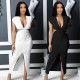 Fashion Exposed Waist Slit Sexy Slim Dress