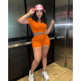 Solid Color Simple Leisure Sports Two-piece Set