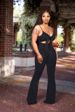 Sexy Cutout Micro Flare Jumpsuit
