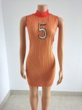 Fashion Striped Number Dress