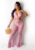 Cutout Perspective Beach Grid Sexy Fashion Suit