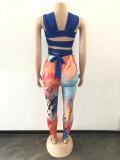 New Stretch Fashion Sleeveless Bandage Wrap Chest Two Piece Set