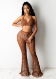 Cutout Perspective Beach Grid Sexy Fashion Suit